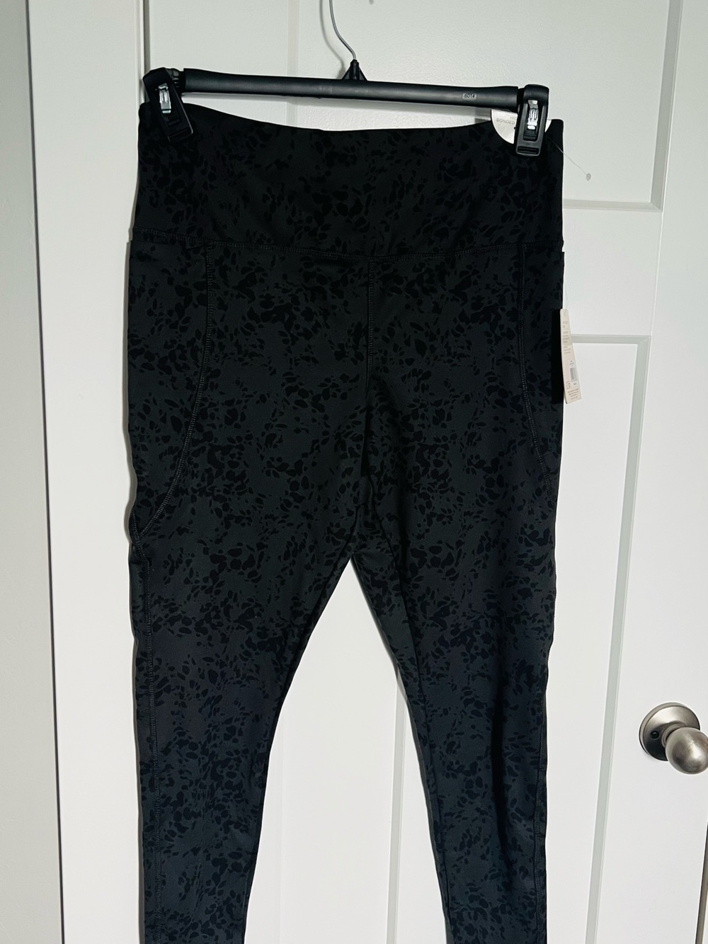 Danskin Black Salt Abstract Dot High Waist Pocket Legging